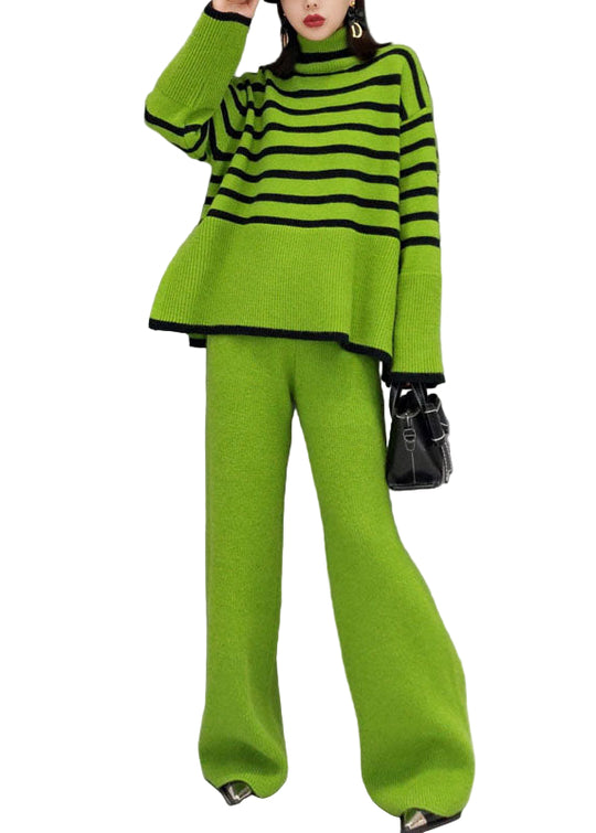 Dame Turtleneck-topp med Bukser med vide ben 0