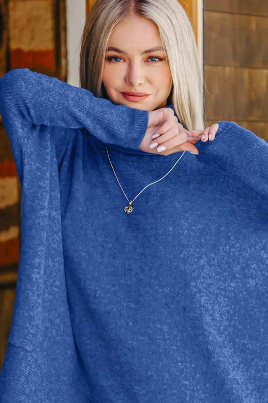 Dame Turtleneck Genser i Melert Hacci 3
