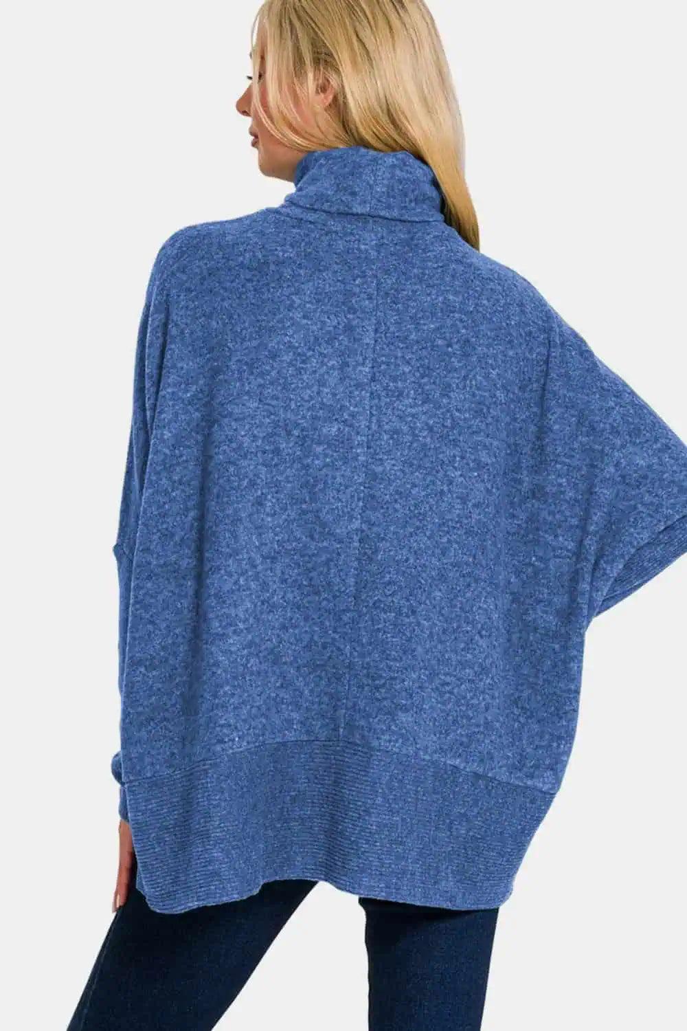Dame Turtleneck Genser i Melert Hacci 4