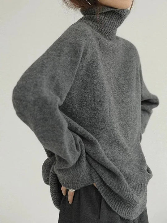 Dame Turtleneck Genser i Ullblanding med Avslappet Passform 3