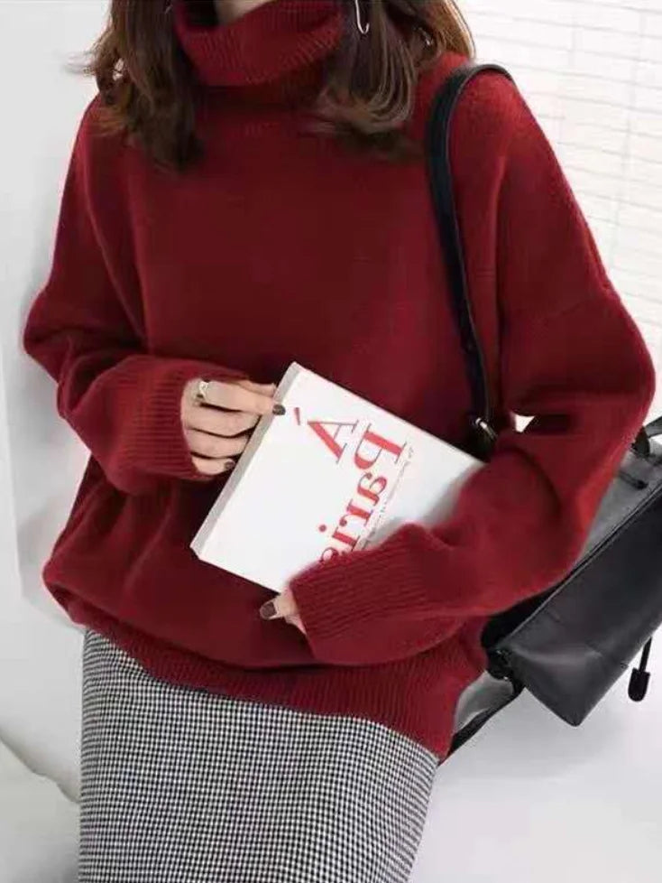 Dame Turtleneck Genser i Ullblanding med Avslappet Passform 4