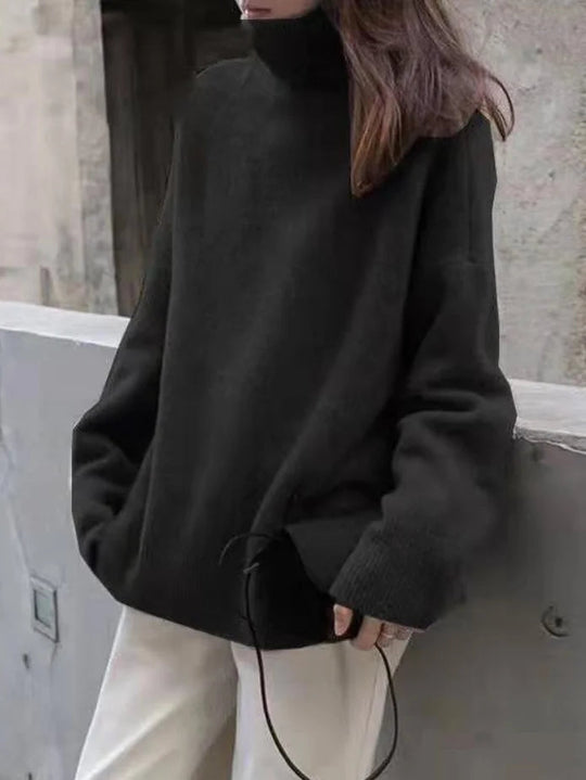 Dame Turtleneck Genser i Ullblanding med Avslappet Passform 5