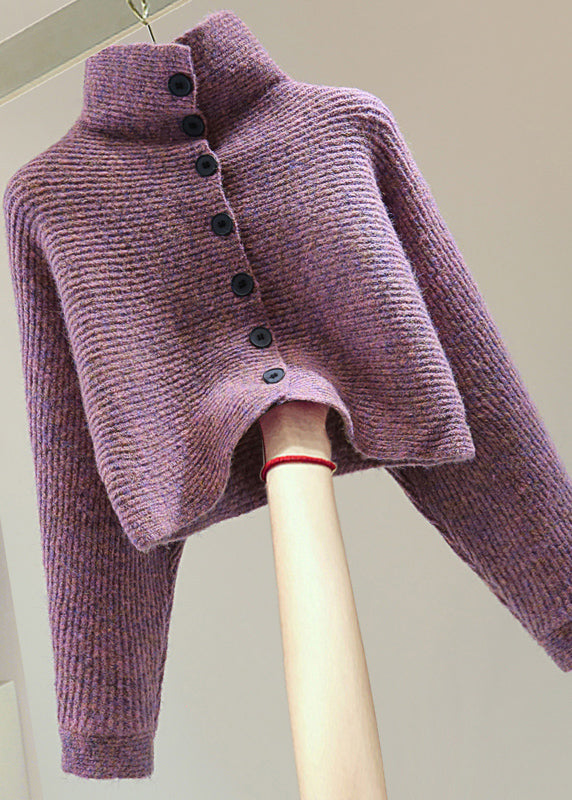 Dame Turtleneck Genser med Flaggermus Ermer 1