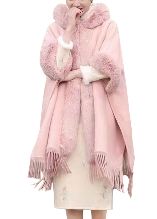 Dame Ullfrakk med Dusk Hette og Pelskrage 0