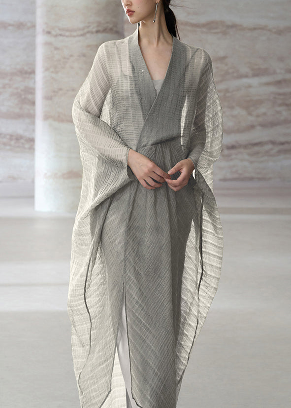 Dame V-hals Patchworkkjole Todelt Sett 0