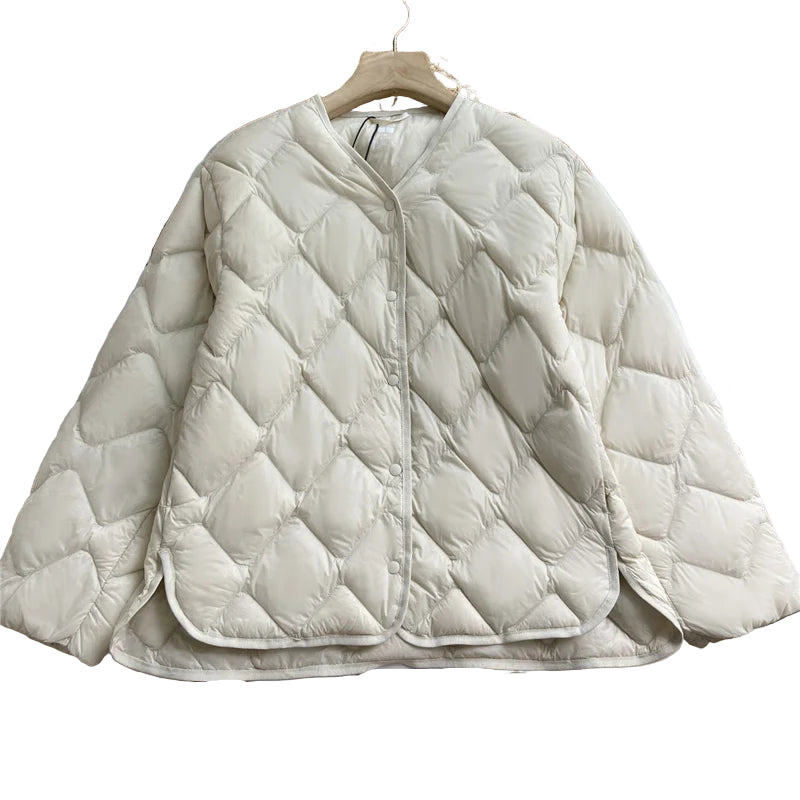 Dame Vinter Jakke Puffer Uten Krage Casual Komfortabel 0