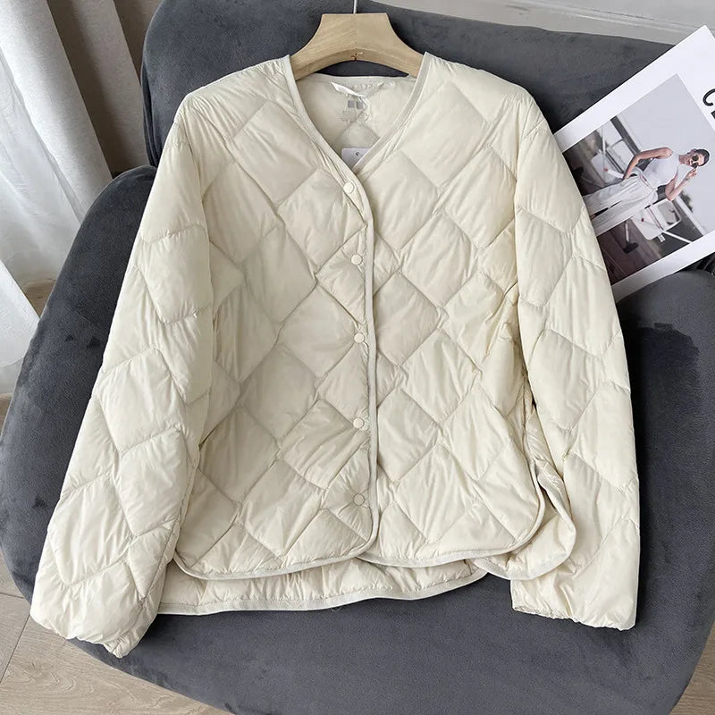 Dame Vinter Jakke Puffer Uten Krage Casual Komfortabel 6