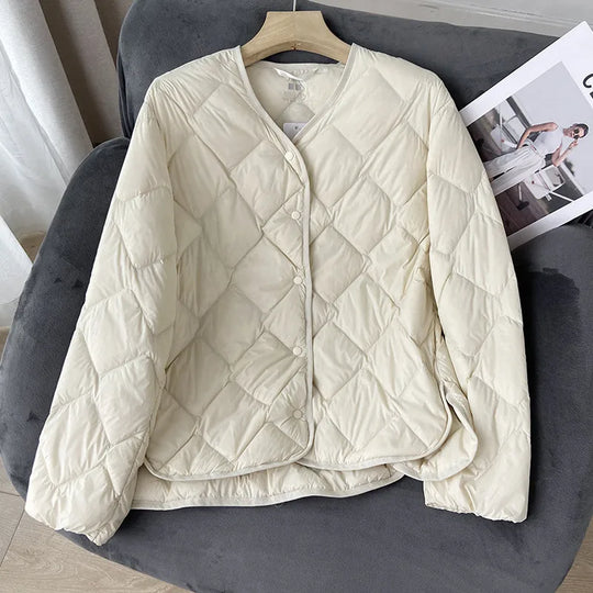 Dame Vinter Jakke Puffer Uten Krage Casual Komfortabel 6