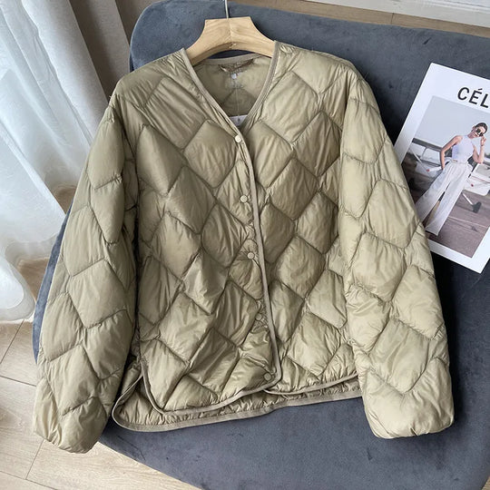 Dame Vinter Jakke Puffer Uten Krage Casual Komfortabel 7