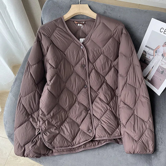 Dame Vinter Jakke Puffer Uten Krage Casual Komfortabel 9