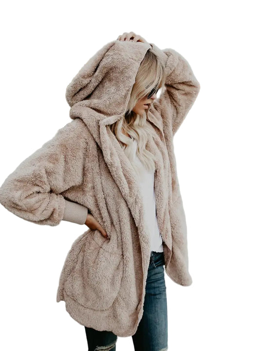 Dame Vinterjakke Hette Feminin Silhuett 0