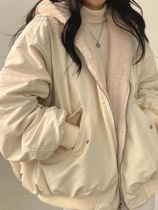 Dame Vinterjakke Oversized Koselig Stil 3