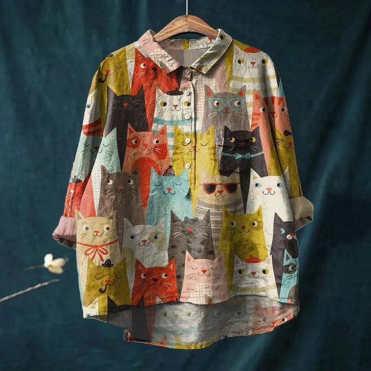 Damebluse Lekent trykk Myk Lett 4