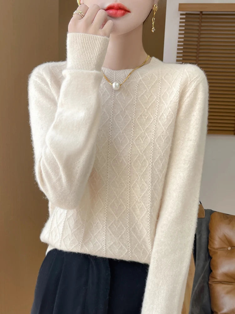 Damegenser Rund Hals 100% Merino Ull 6