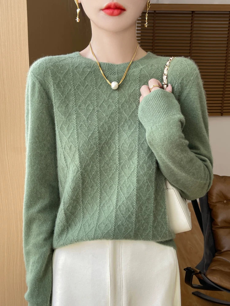 Damegenser Rund Hals 100% Merino Ull 9