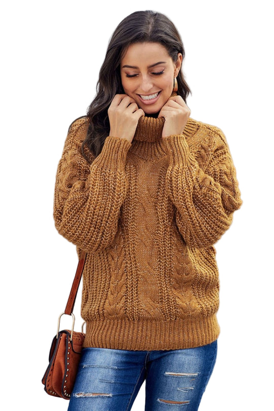 Damegenser – Oversized Passform – Kabelstrikket Turtleneck 0