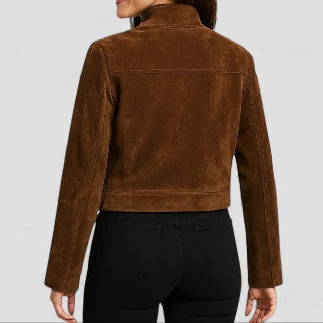 Damejakke Med Glidelåsdetaljer Beskåret Kutt 1