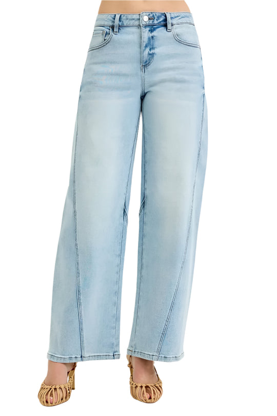 Damejeans Mid Rise Fit Barrel Stretch Denim 0