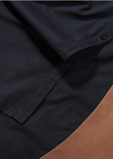 Damekjole Lang Skjorte med Flaggermusermer og Patchwork Design 4