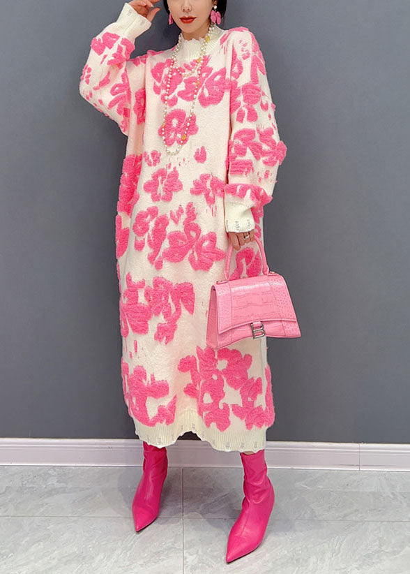 Damekjole med Høy Hals og Blomsterdesign 1