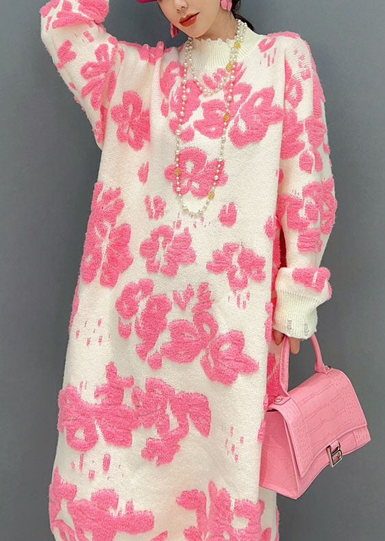 Damekjole med Høy Hals og Blomsterdesign 4