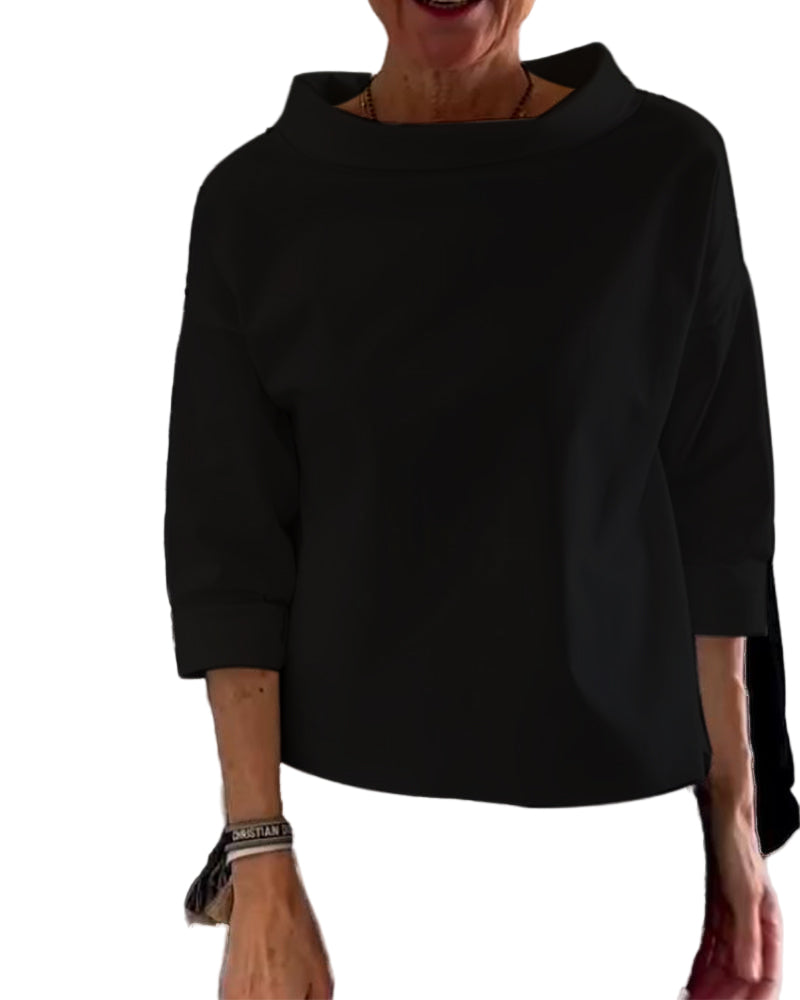 Damens Bluse med Høy Krage og Allsidig Design 0