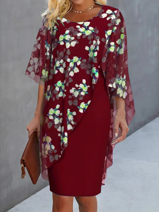Damens Chiffon Kjole med Blomsterprint 2