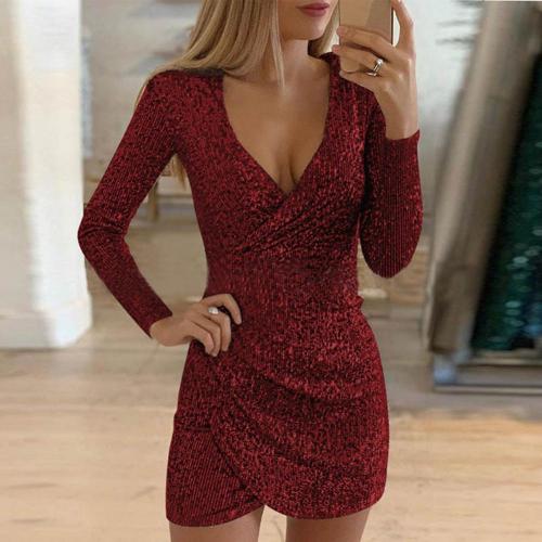 Damens Wickelkleid med Glitrende Detaljer 2