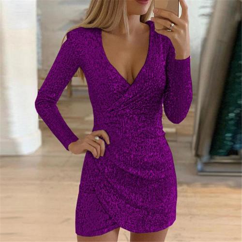 Damens Wickelkleid med Glitrende Detaljer 4