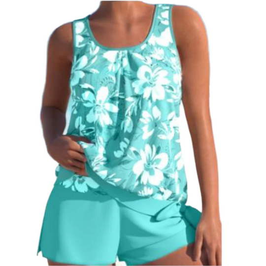 Damer Tankini Sett Uten Ermer Blomsterdesign Pustende Stoff 0