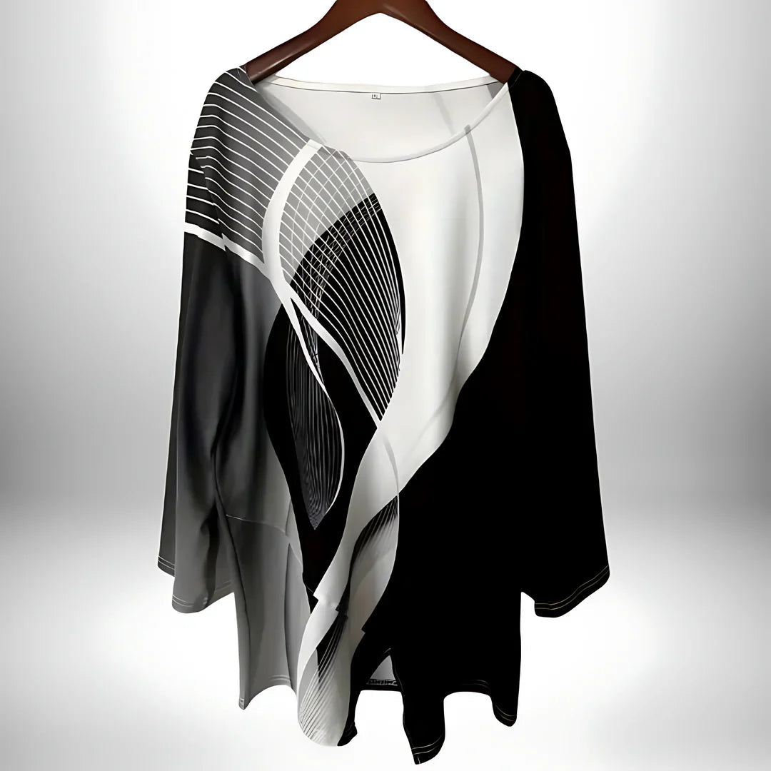 Dametopp med lange ermer Geometrisk Design 2