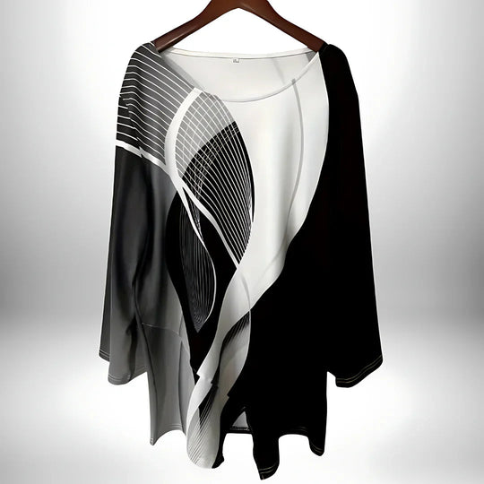Dametopp med lange ermer Geometrisk Design 2