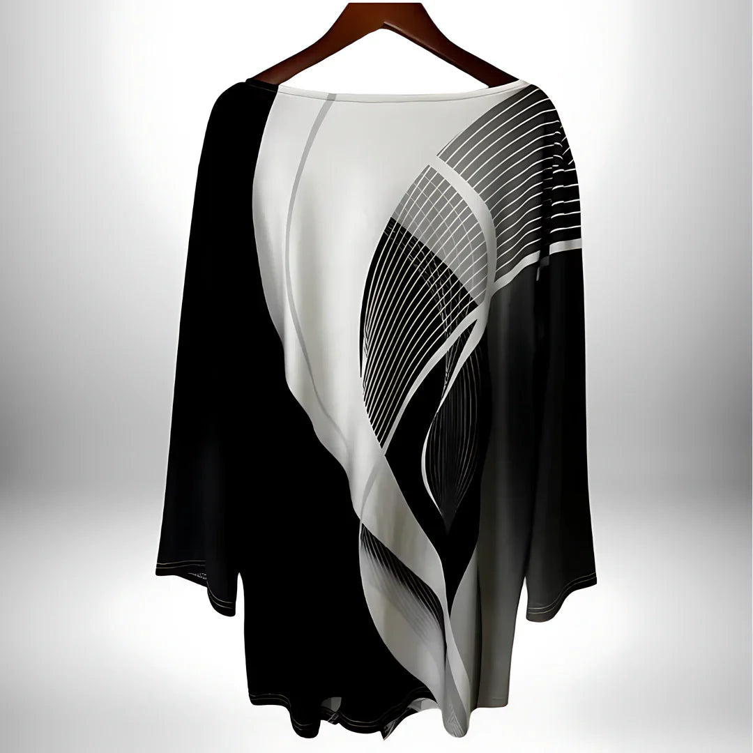 Dametopp med lange ermer Geometrisk Design 3