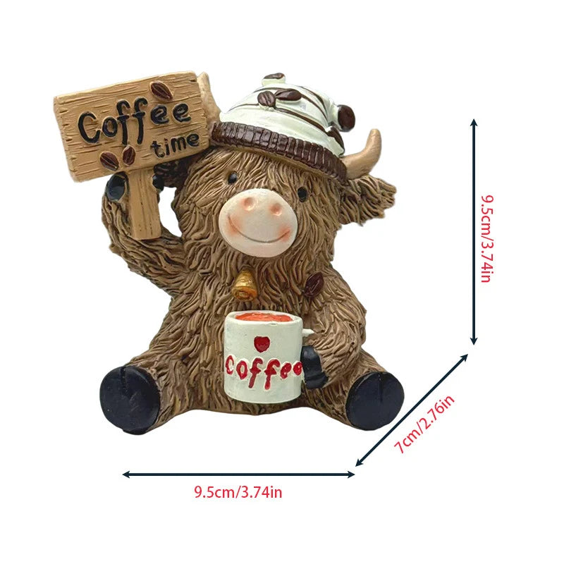 Dekorativ Kaffefigur Høylandsfe Stående 0