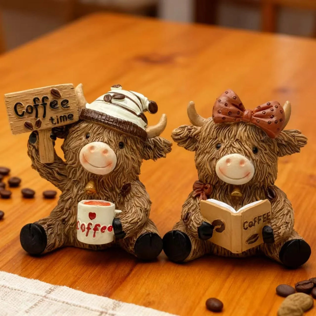 Dekorativ Kaffefigur Høylandsfe Stående 1