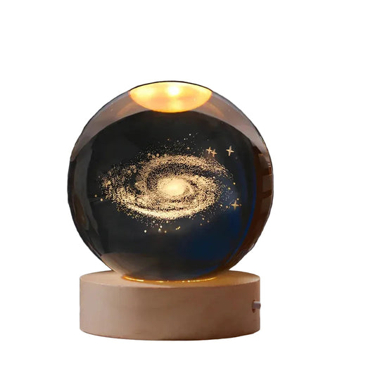 Dekorativ Lampe med 3D-gravert Krystallkule 0