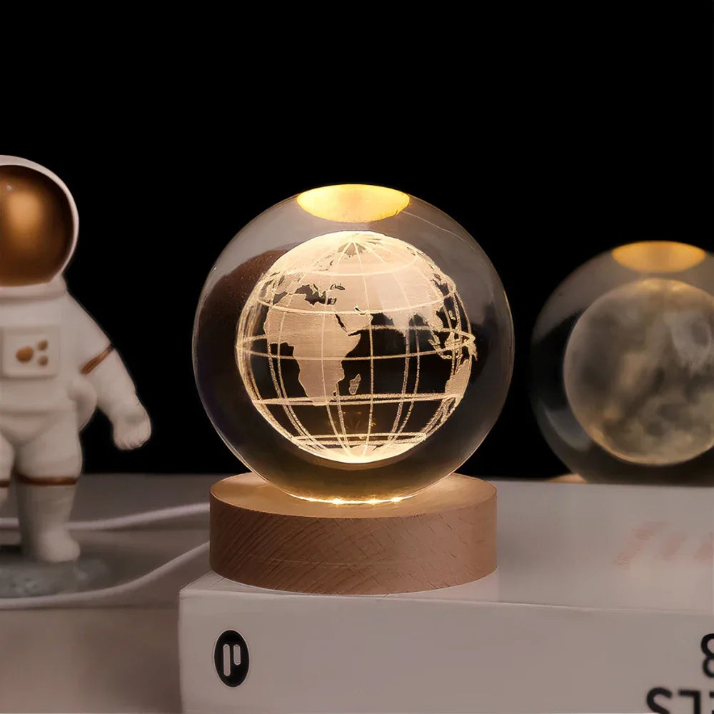 Dekorativ Lampe med 3D-gravert Krystallkule 7