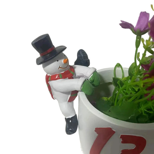 Dekorativ Snømann Plantedekorasjon Vinterstil 0