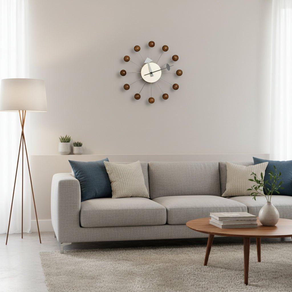 Dekorativ Veggklokke i Metall med Sunburst Design 1