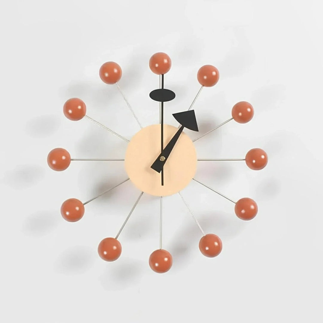 Dekorativ Veggklokke i Metall med Sunburst Design 3