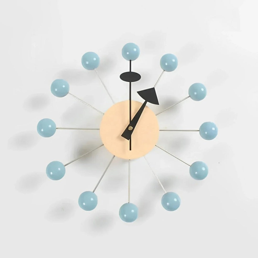 Dekorativ Veggklokke i Metall med Sunburst Design 4