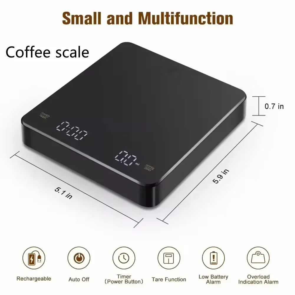 Digital Kaffevekt med Timer og LED-skjerm 4