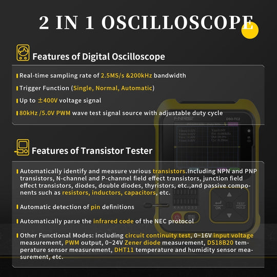 Digital Kompakt Transistor Tester 2-i-1 for Nøyaktige Målinger 4