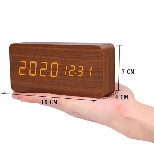 Digital Vekkerklokke Med Justerbar Lysstyrke Og Trelook Design 6