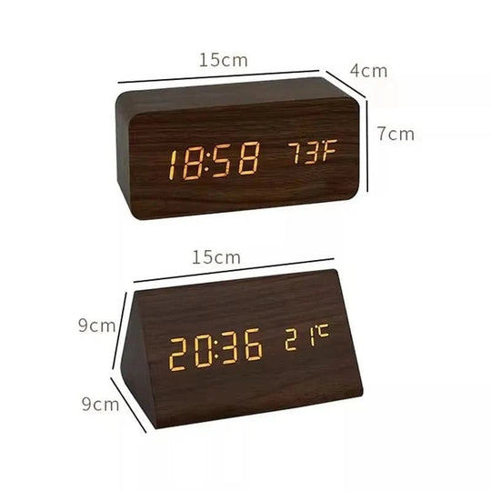 Digital Vekkerklokke Med Justerbar Lysstyrke Og Trelook Design 7