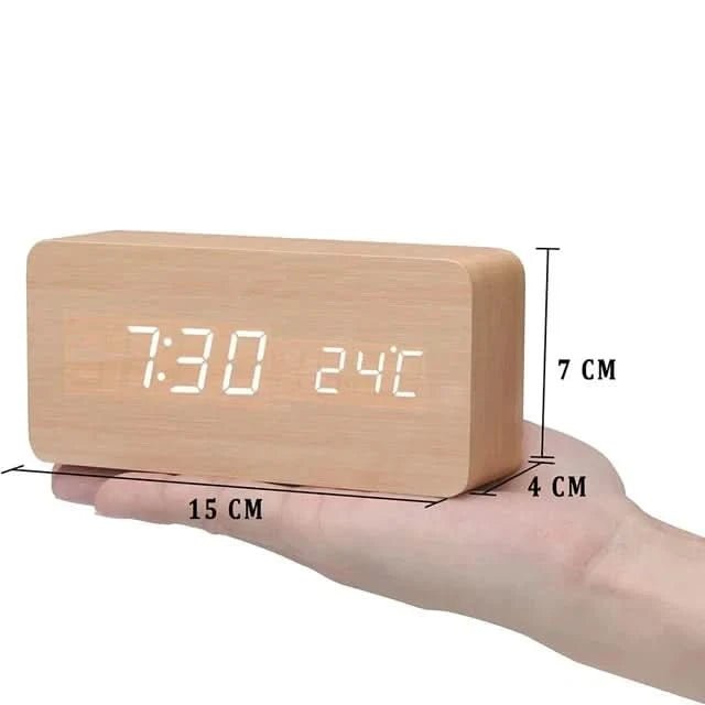 Digital Vekkerklokke Med Justerbar Lysstyrke Og Trelook Design 9