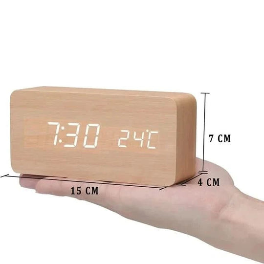 Digital Vekkerklokke Med Justerbar Lysstyrke Og Trelook Design 9