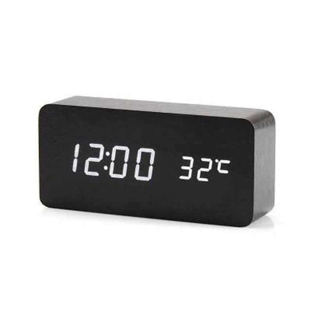 Digital Vekkerklokke med Talekontroll Minimalistisk Design Plast 12