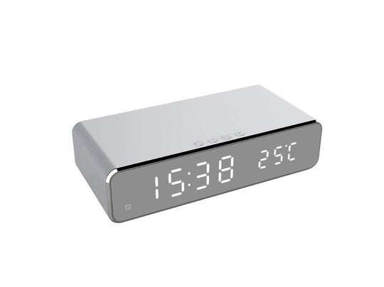 Digital Vekkerklokke med Trådløs Lader Minimalistisk Design 7