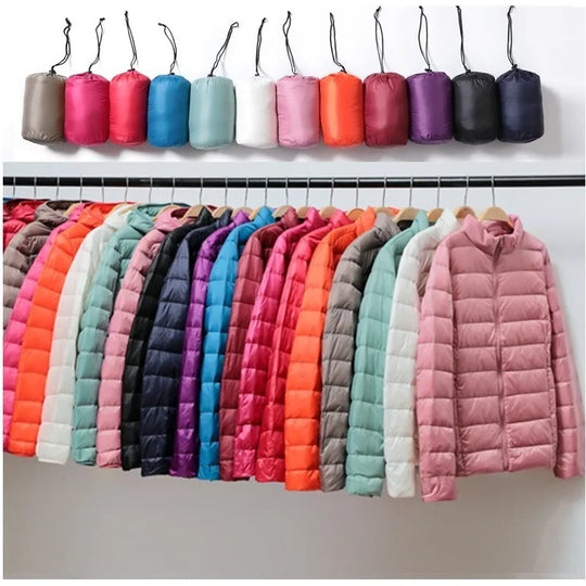 Dunjakke Dame Kort Quiltet Puffer Parkas 0